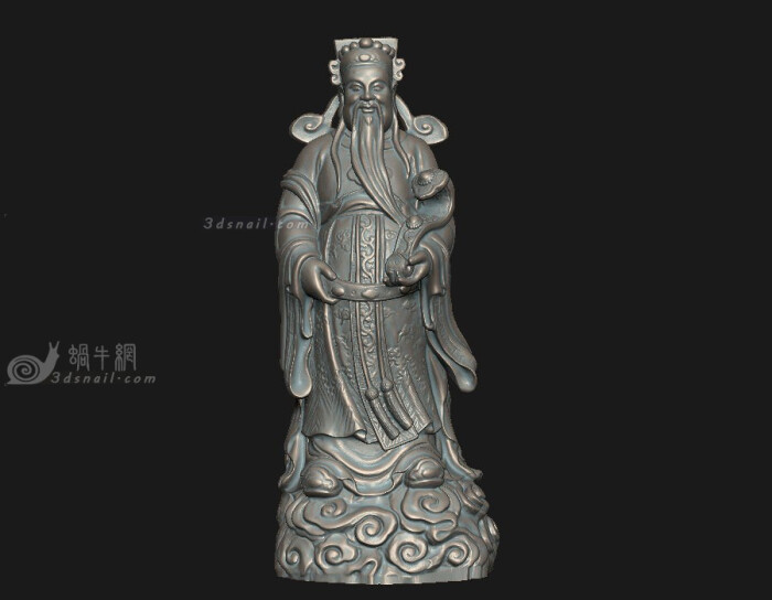 财神爷,祥云福星福将,中式古代神话人物,神仙,3dsnail模型网