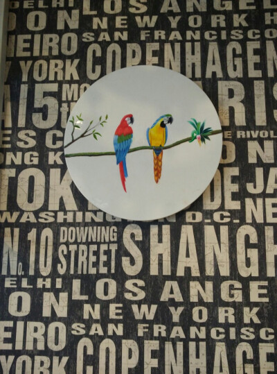 丙烯画鹦鹉.