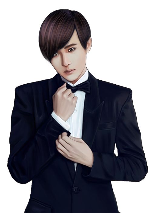 手绘现代男