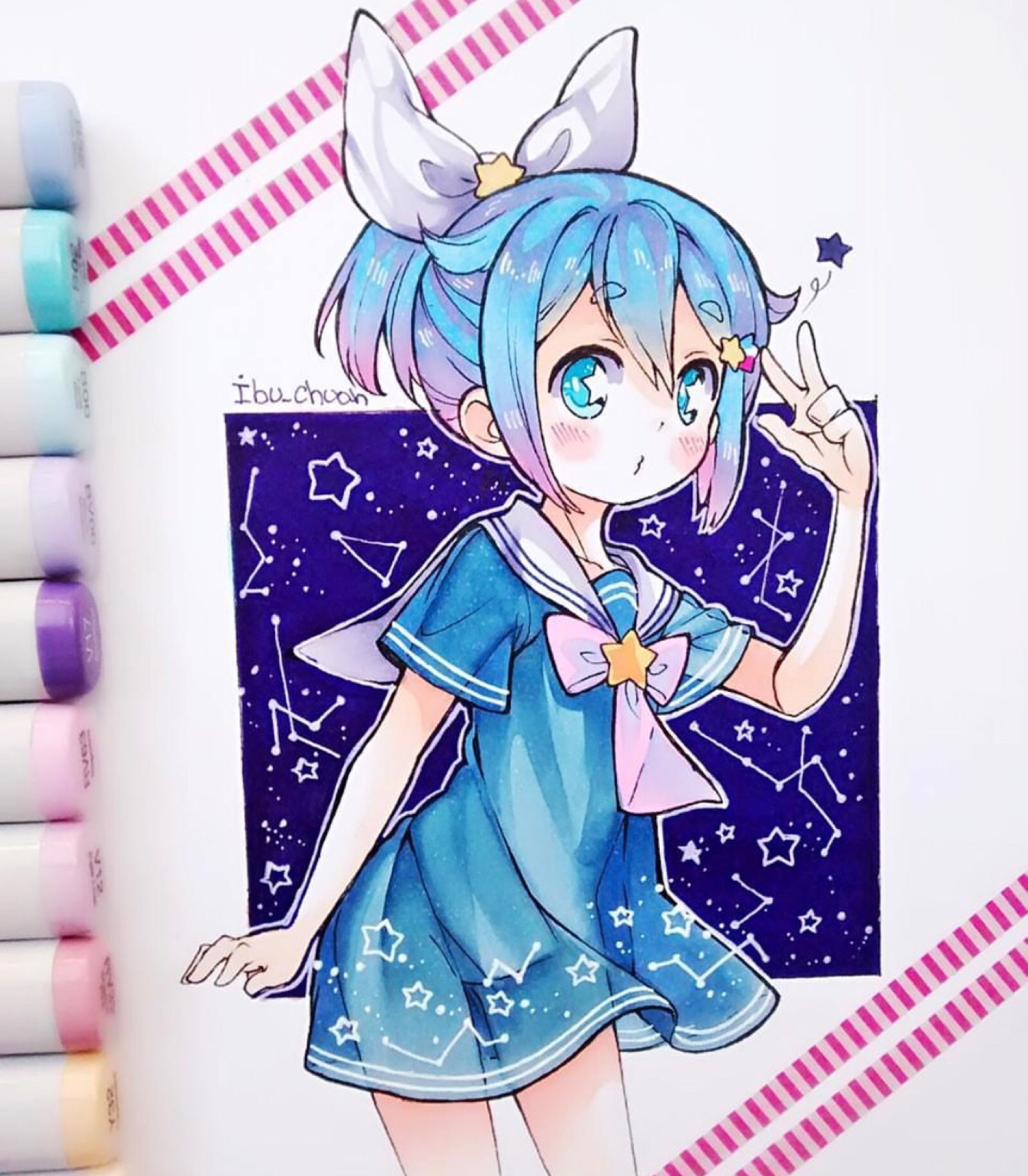 马克笔手绘绘画卡通 ibu_chuan