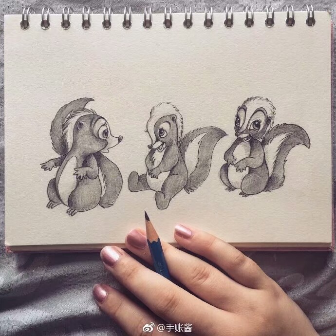 插画师lilz_art 手绘动物线稿
