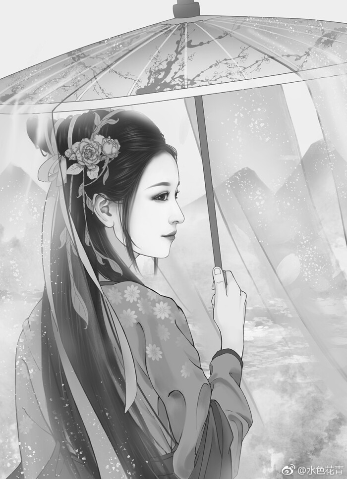手绘古风女子