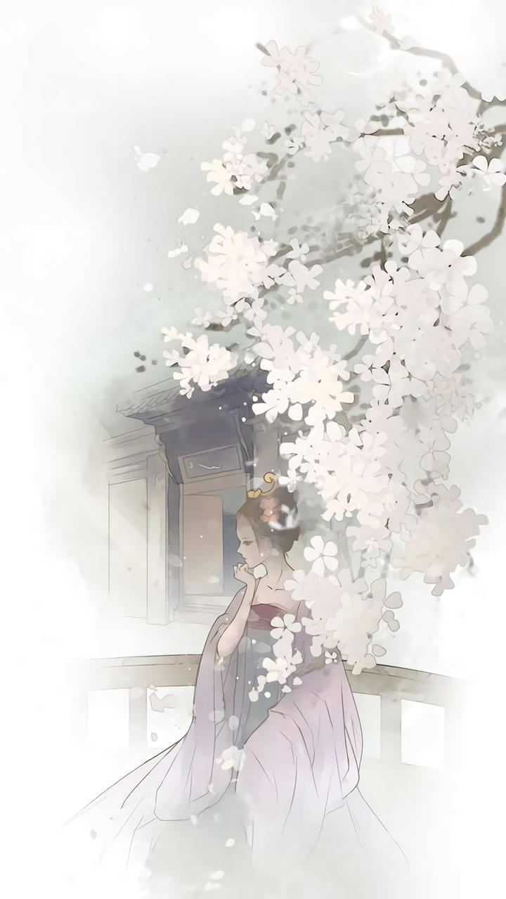 落花时节手绘唯美古风