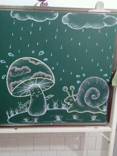 幼儿园简单粉笔黑板报图片