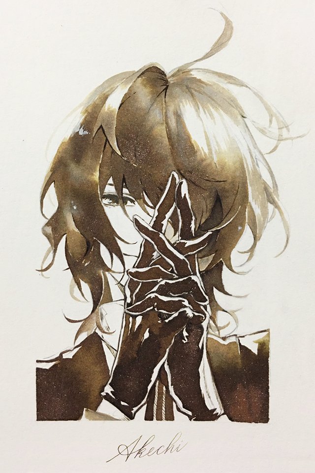 女神异闻录5 person5 明智吾郎 crow 钢笔画