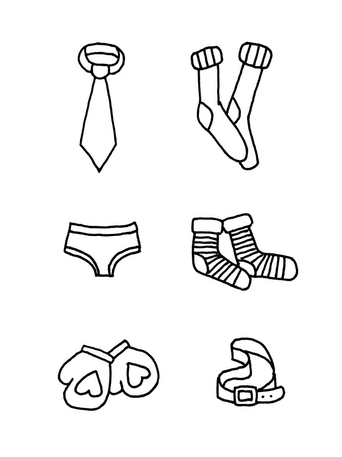 设计秀 原创卡通衣服服装简笔画手绘插画手账素材~ (作者: 教画画的沈