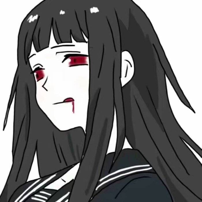 动漫女头 丧 黑白