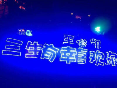 王俊凯的蓝海荧光棒图片