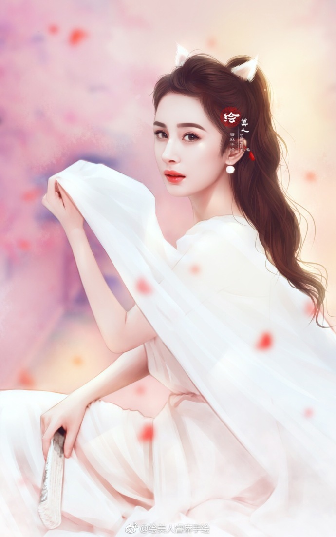微博:绘美人睿麻手绘 br />杨幂手绘图 转绘图作品 杨幂美图 都录有