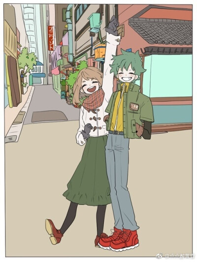 出茶 我的英雄学院 丽日御茶子 绿谷出久图片来自于微博