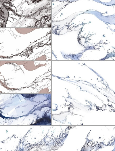 动漫水花画法图片