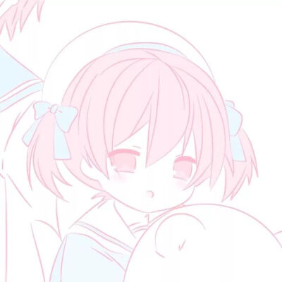 二次元 情头 q版 可爱 粉色系 水手服 粉发 粉瞳 女