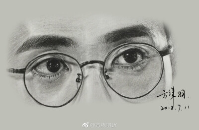 朱一龙眼睛沈巍镇魂明星人物素描手绘肖像画 by@寒城至夏