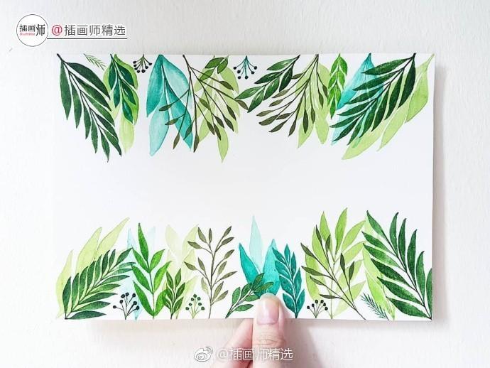 小清新水彩花边美美哒可用在手账手抄报和插画中来自插画师joanne