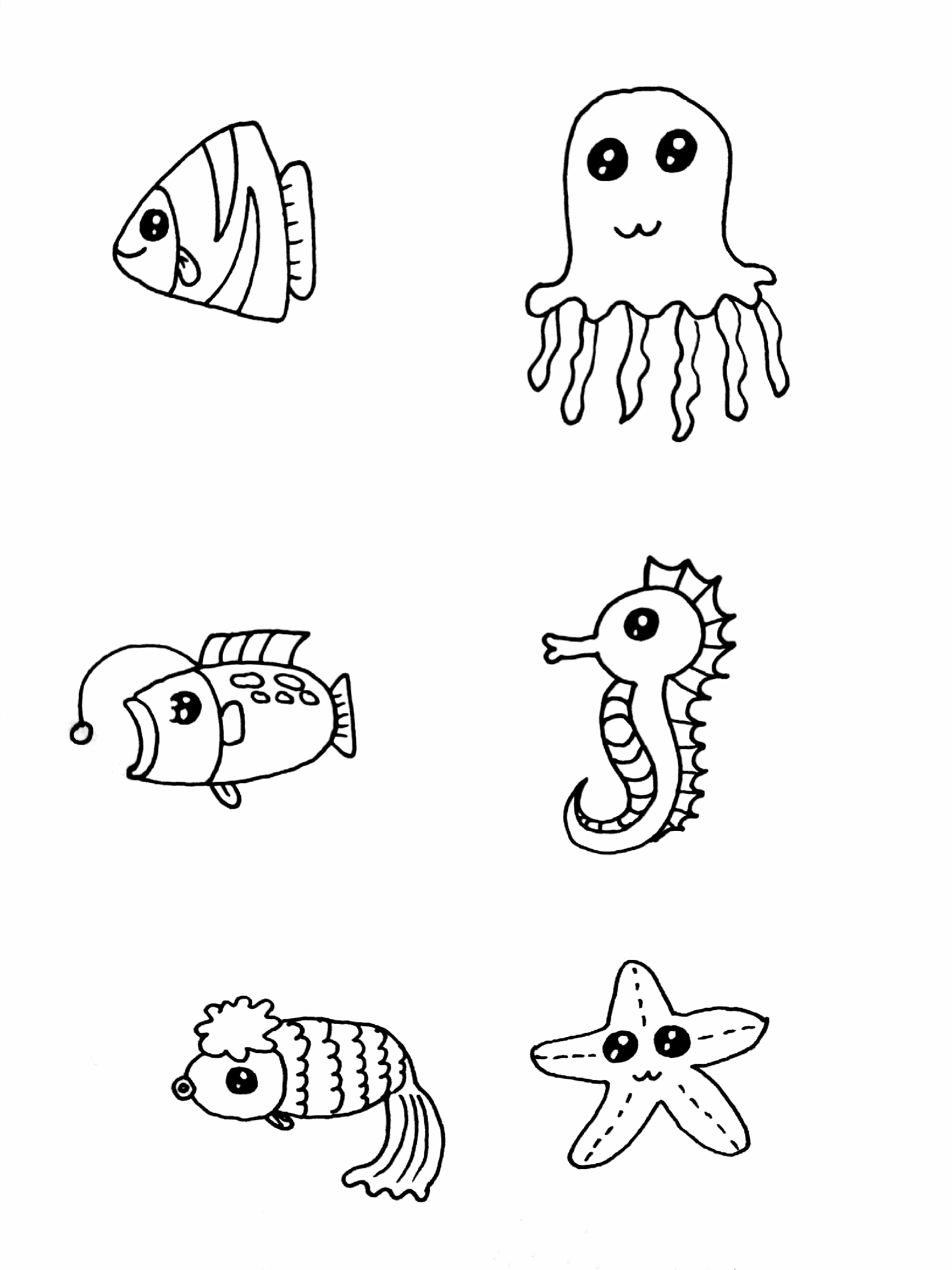 海底动物简笔画画法图片