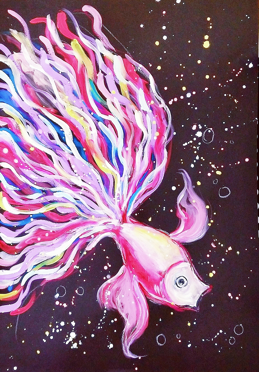水粉鱼的画法和调色图片