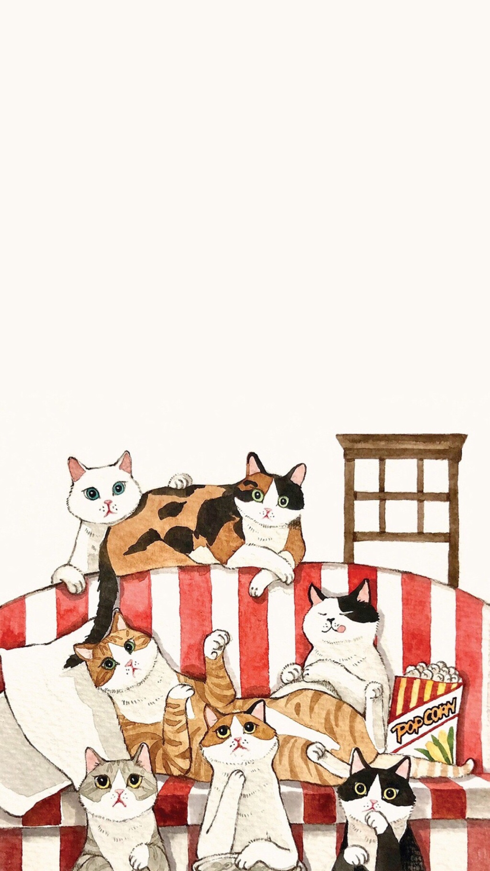 手机壁纸 插画 猫咪系列