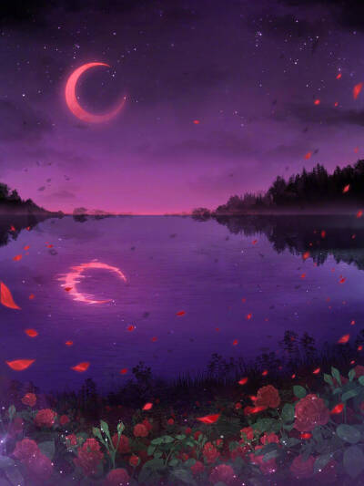 壁纸淡紫色星星月亮图片