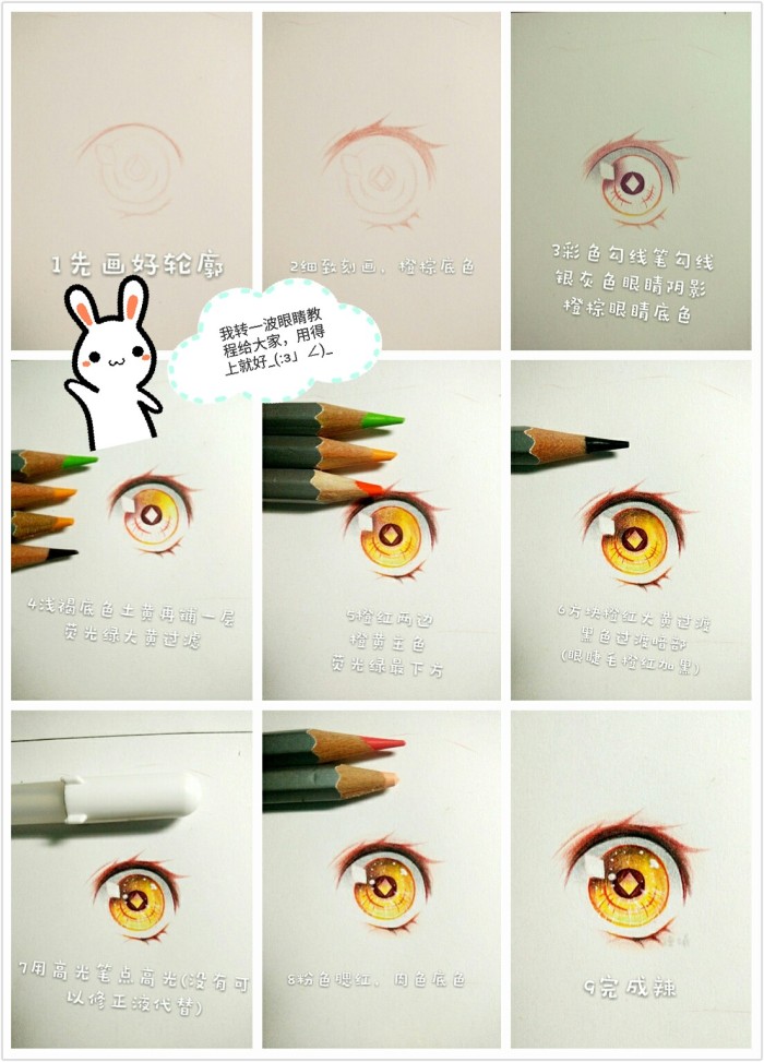 马克笔 彩铅眼睛 教程[作者°瞳曦]