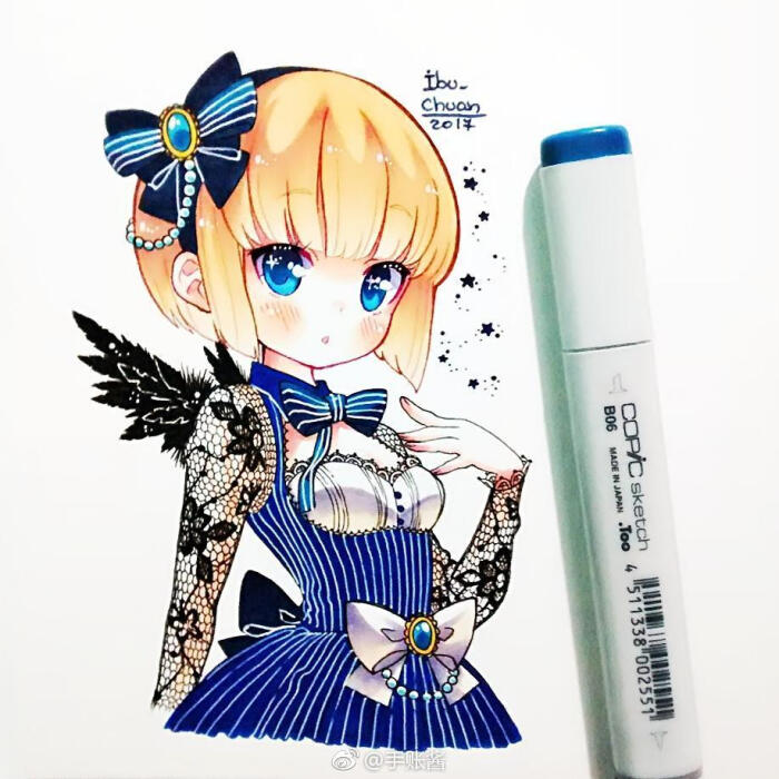 马克笔手绘,动漫插画~~ ins:ibu_chuan (转)via @插画师精选