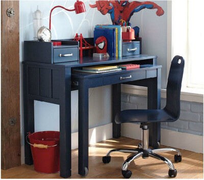 potterybarn美式儿童家具美式实木书桌推拉式电脑桌窗台桌热销