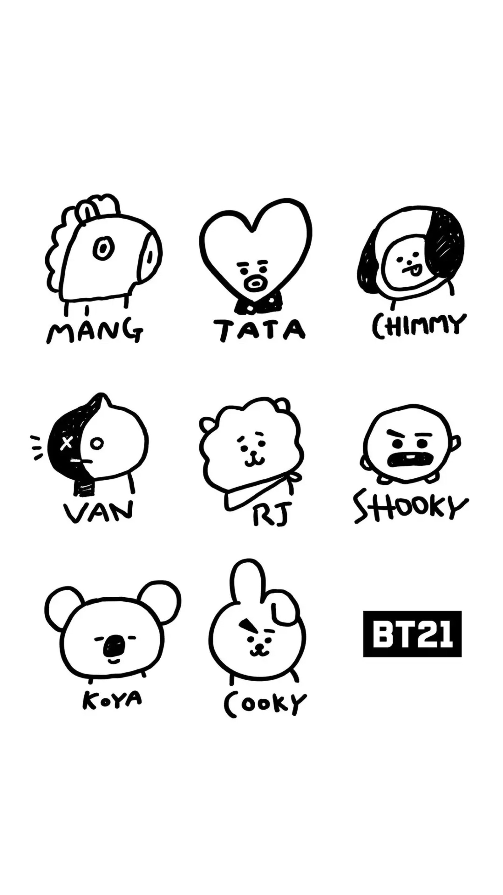 BT21可爱简笔画图片