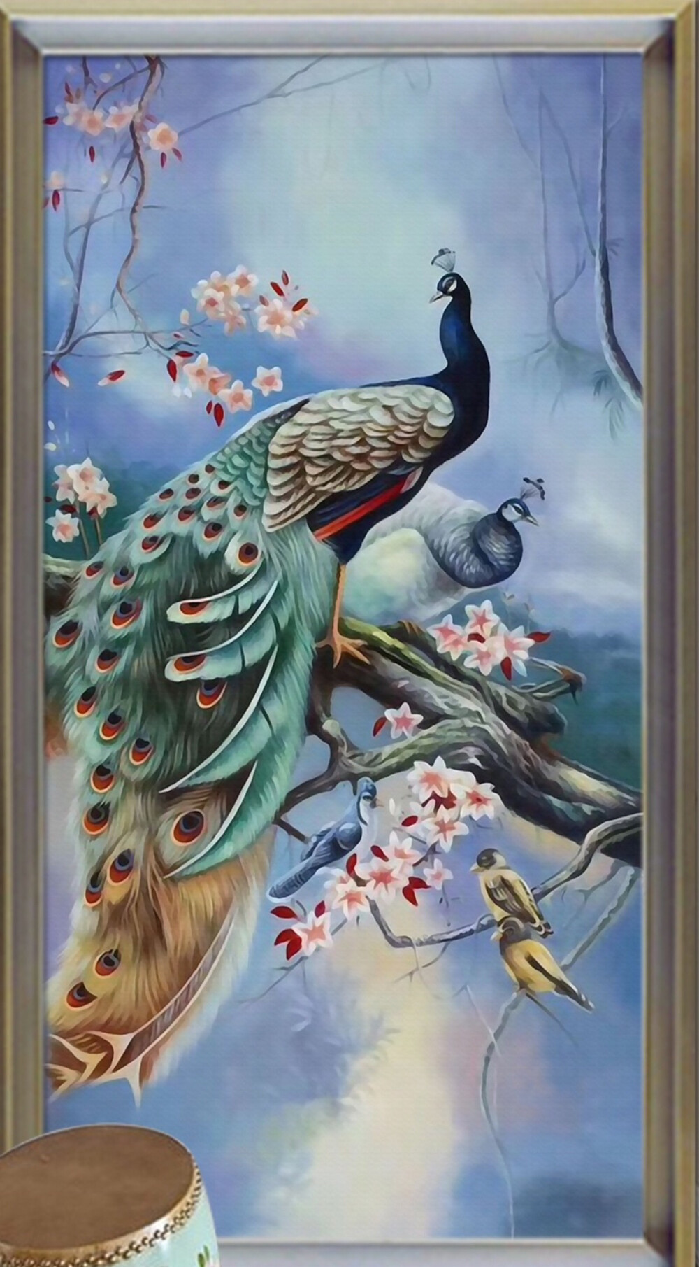 新中式油画孔雀