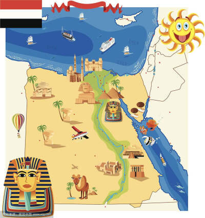 埃及地图简笔画图片