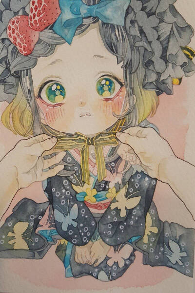 收集   点赞  评论  七神mana 日本画师 美少女 萝莉 线稿 彩铅