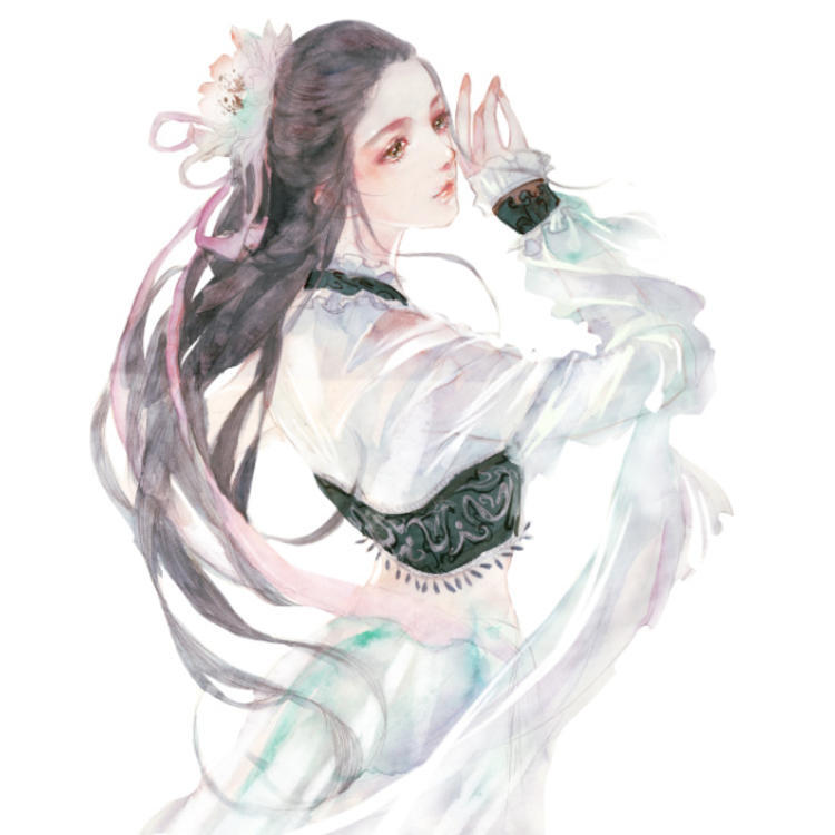 插画 作者:enofno 唯美古风少女头像