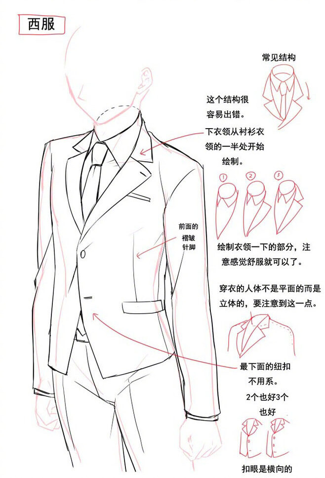 西装画法