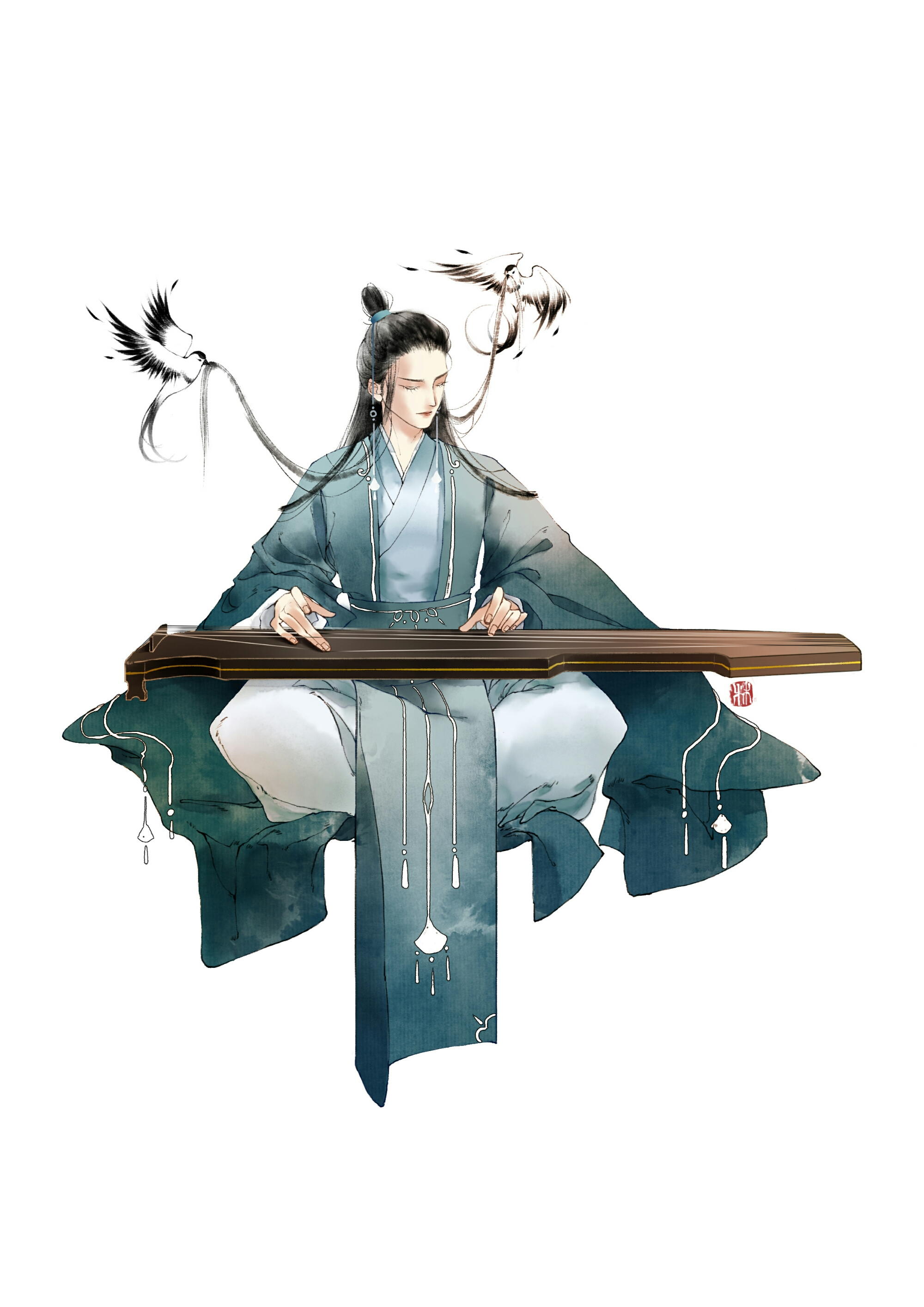 (古风美男)绘师:梁子