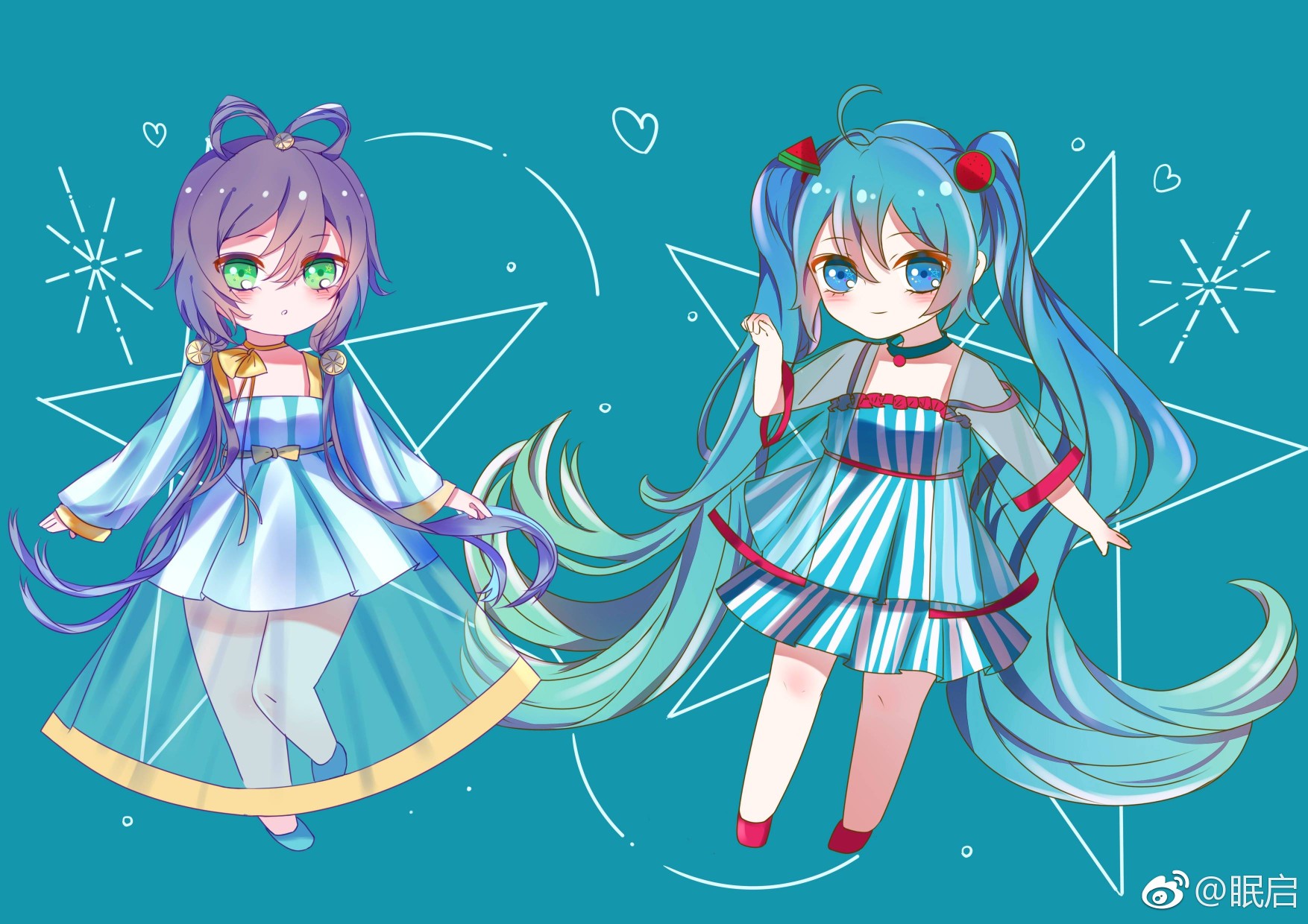 初音未来简单洛天依图片