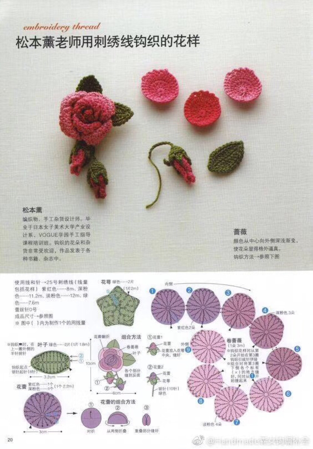 各种小花朵的毛线织法图片