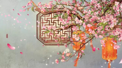 喝茶古风意境图