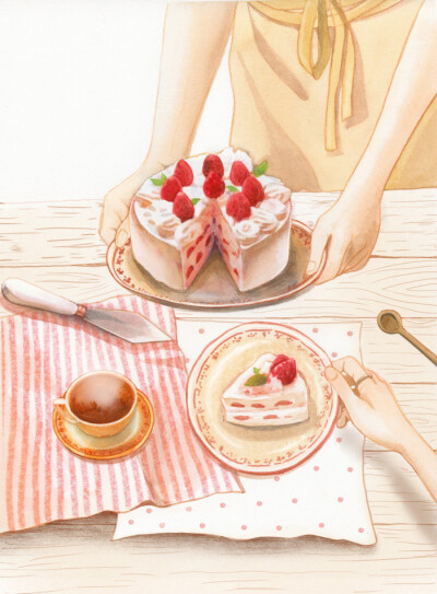 生活 场景 水彩 插画 by jina (sizhana)