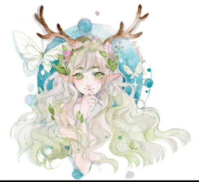 水彩绘画竹子
