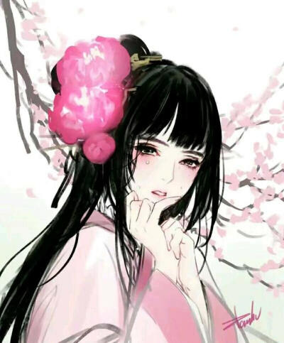 古风蓝衣女孩封面素材