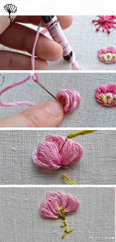 从0开始学刺绣,最常见的11种花朵刺绣针法,学会走遍天下都不怕