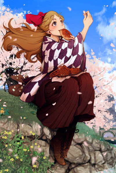 樱花 少女 和服 - 堆糖,美图壁纸兴趣社区