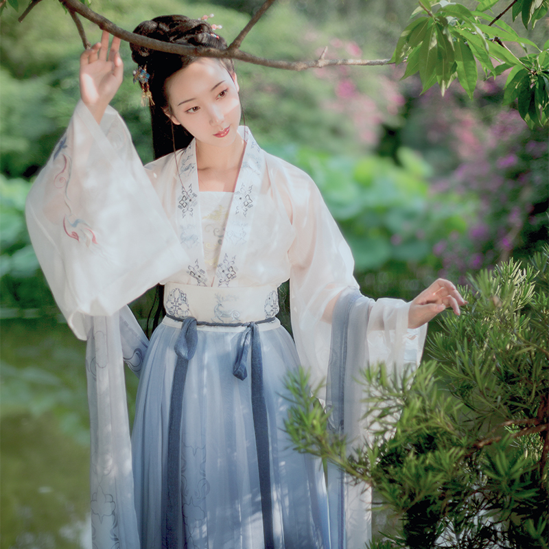 都城南庄原创对襟襦裙汉服中大袖飘逸日常汉服可配吊带拾仙记上襦