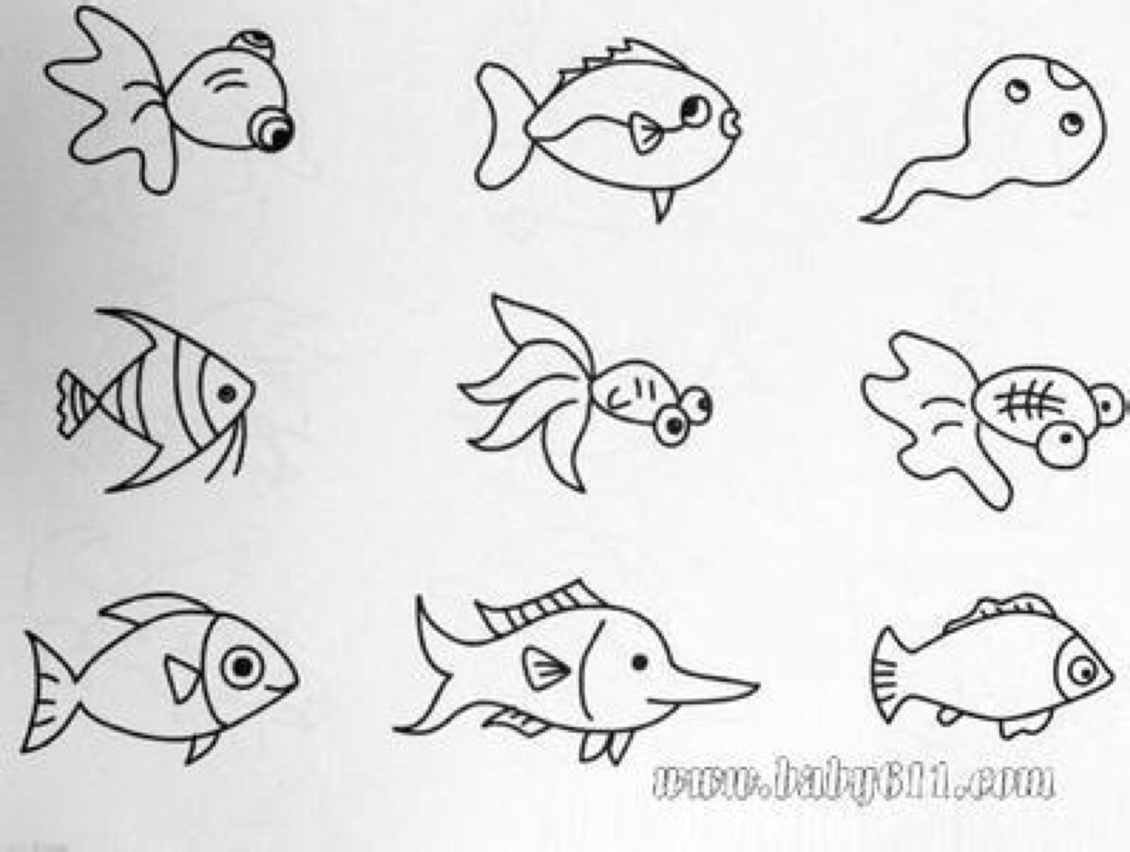 各种鱼简笔画儿童图片