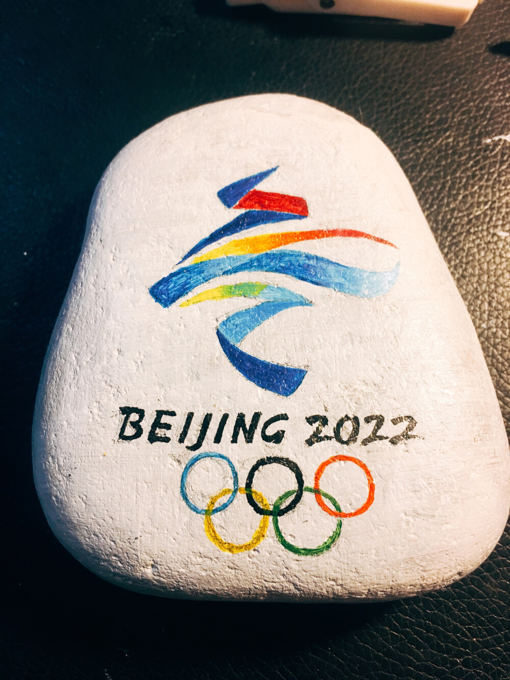 伊娃酱手绘石头2022北京冬奥会