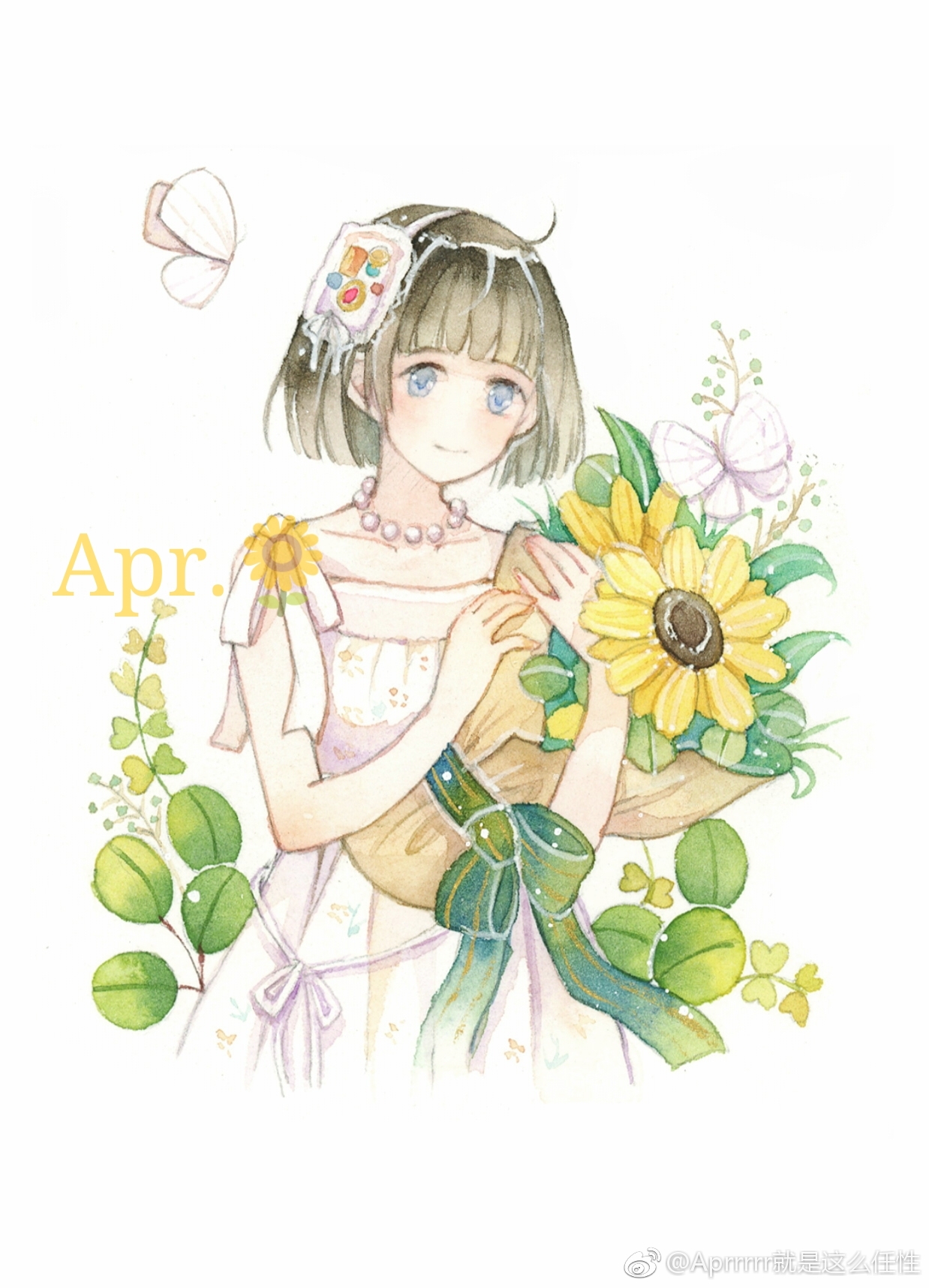水彩 手绘 动漫头像画师:apr