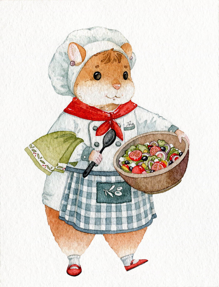 萌萌的小动物 ~ 清新水彩插画 画师bogdanova daria作品