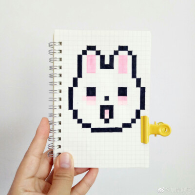 小白兔方格画图片