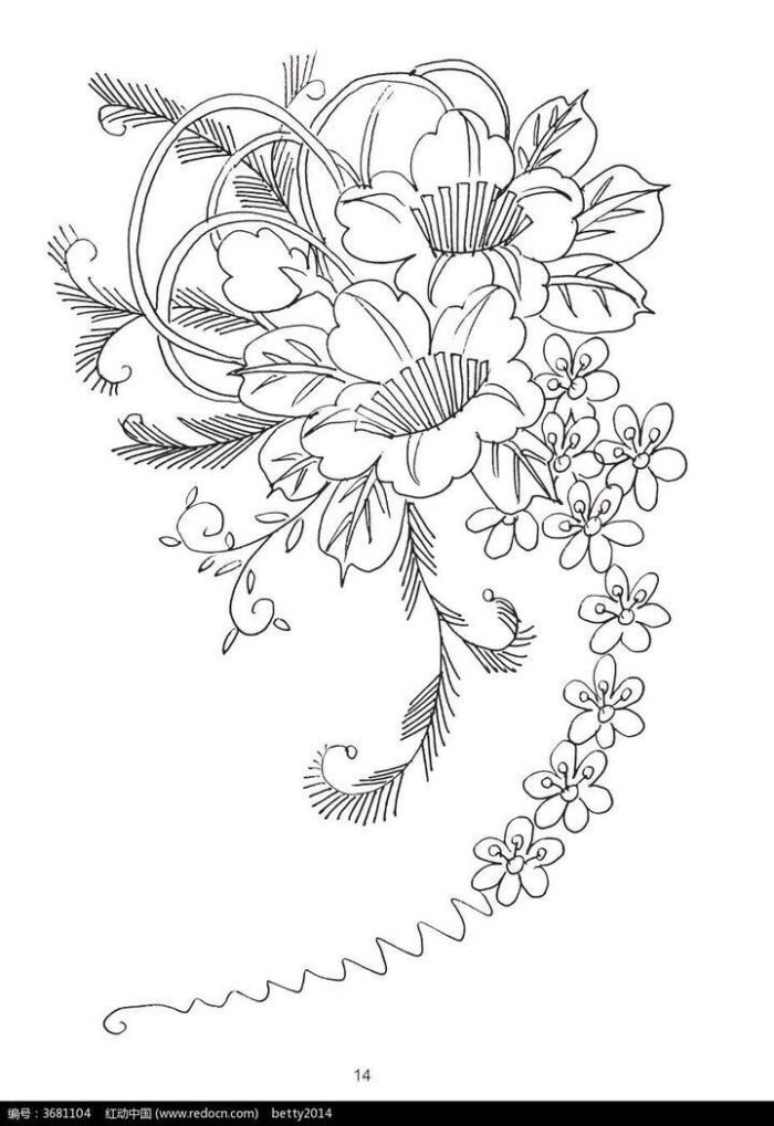 法式刺绣线稿图片