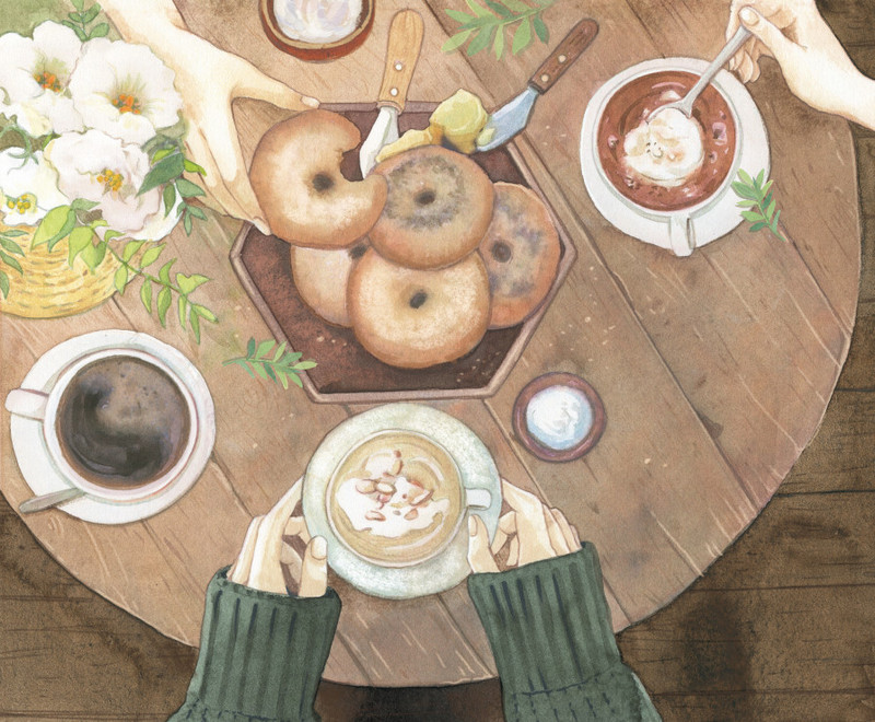 生活 场景 水彩 插画 by jina (sizhana)