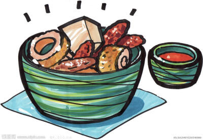 马克笔q版食物