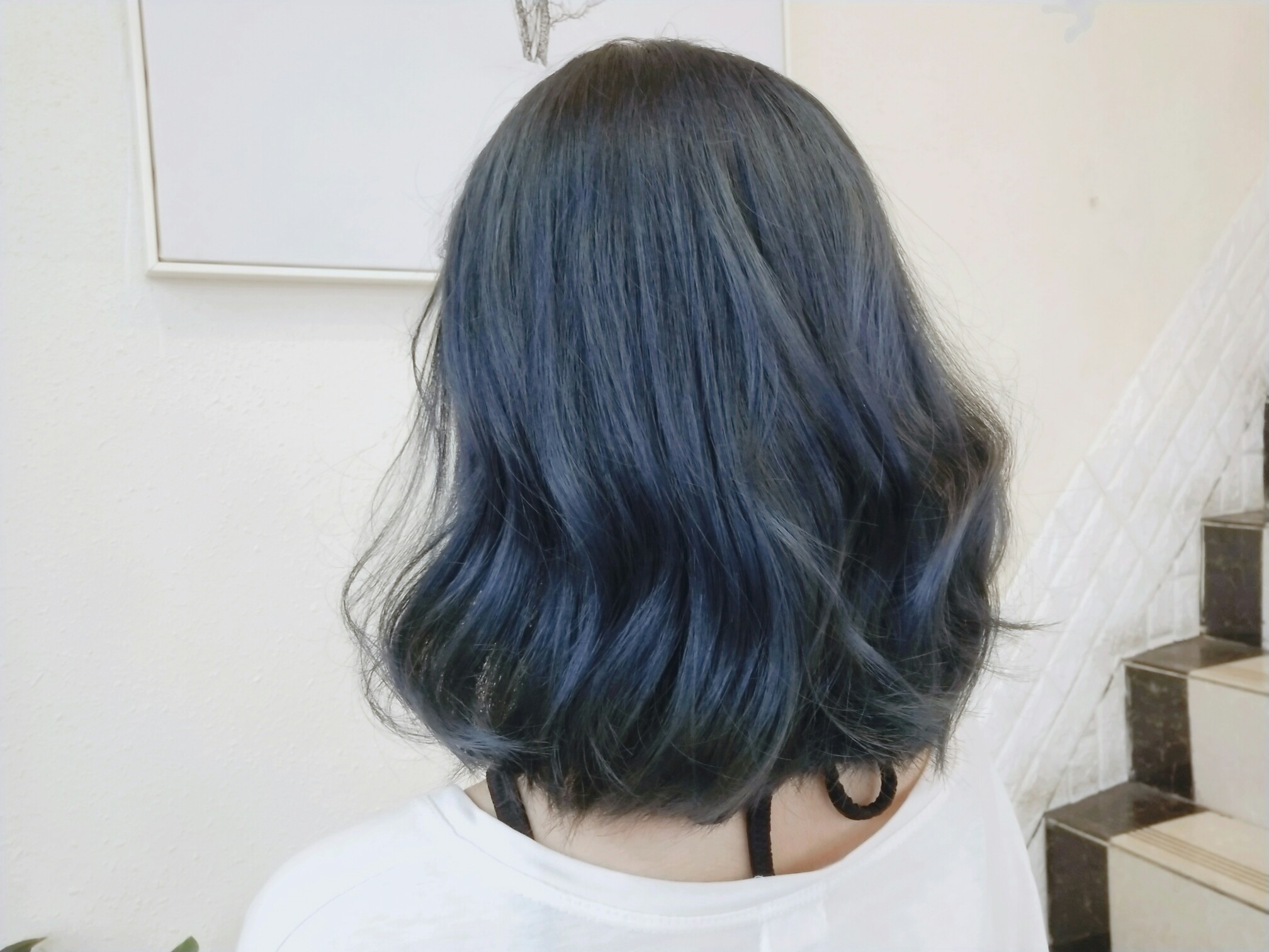 第一次染发 是心心念念的蓝黑呀!